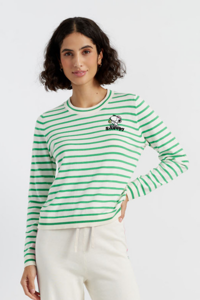 SAMPLE SALE - NO REFUNDS Green Cotton Peanuts Racquet Club Sweater