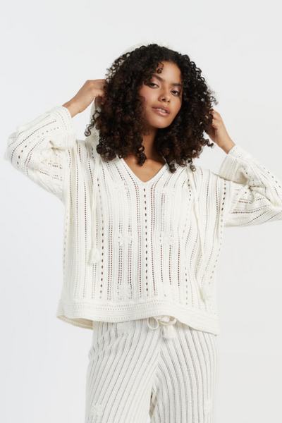 SAMPLE SALE - NO REFUNDS Cream Laura Whitmore Bohemian Hoodie