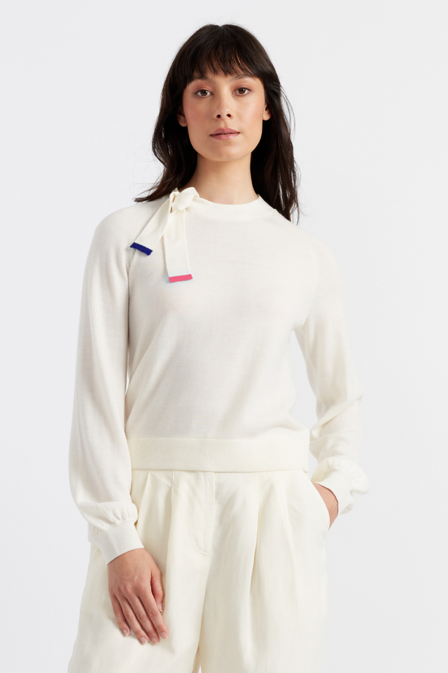 Cream Merino Sailors Knot Sweater image 1