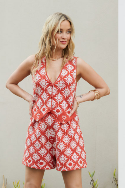 SAMPLE SALE - NO REFUNDS Terracotta Laura Whitmore Sunflower Waistcoat