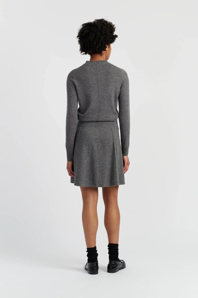 Grey Wool-Cashmere Mini Skirt