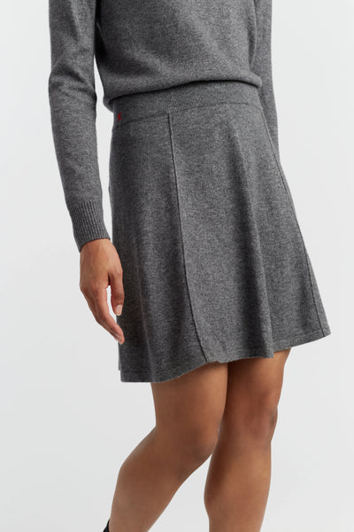 Grey Wool-Cashmere Mini Skirt