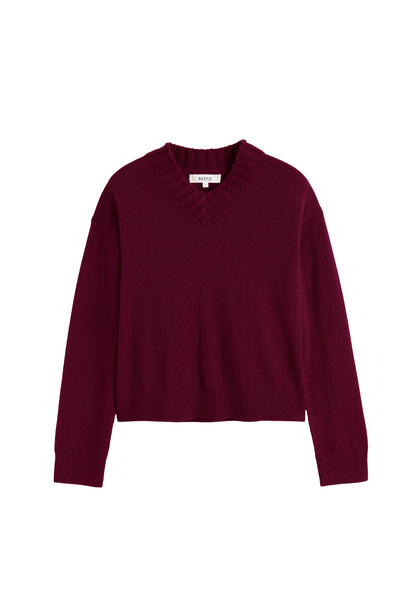 Maroon sweater on a white background