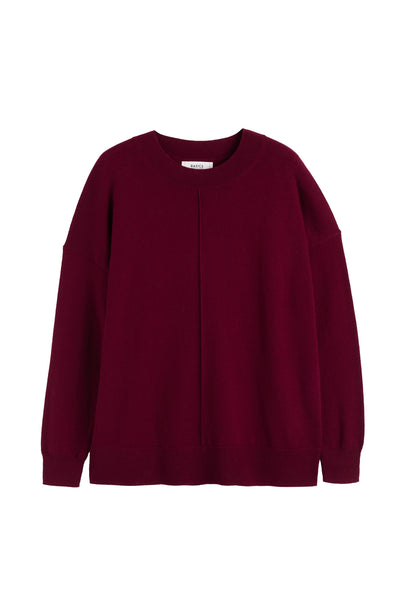 Claret Wool-Cashmere Slouchy Sweater