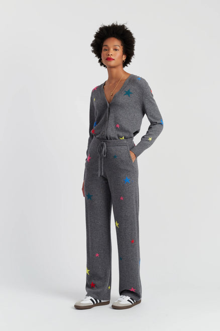Grey Wool-Cashmere Star Track Pants