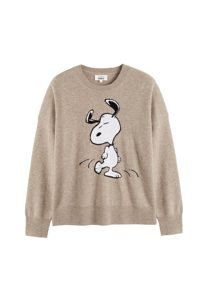 Beige sweater with a cartoon character on a white background