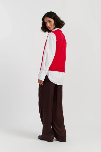 Red Wool-Cashmere Mickey's Waistcoat