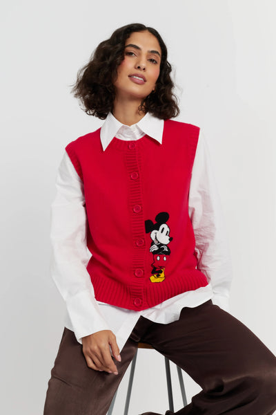 Red Wool-Cashmere Mickey's Waistcoat