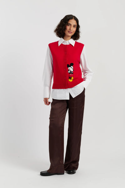 Red Wool-Cashmere Mickey's Waistcoat