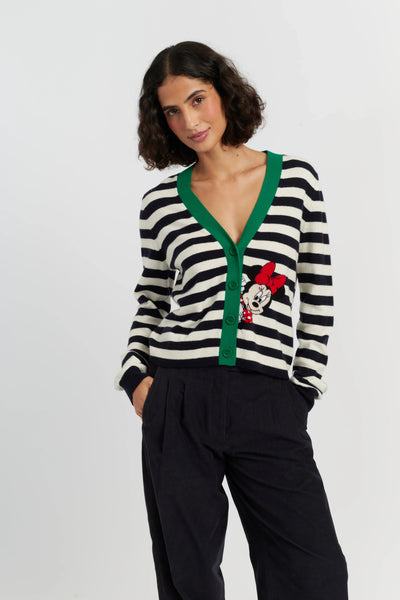 Cream Wool-Cashmere Minnie Peek Pocket Cardigan
