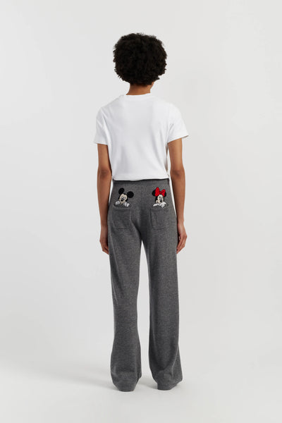 Grey Wool-Cashmere Disney Peek Pocket Wide-Leg Track Pants