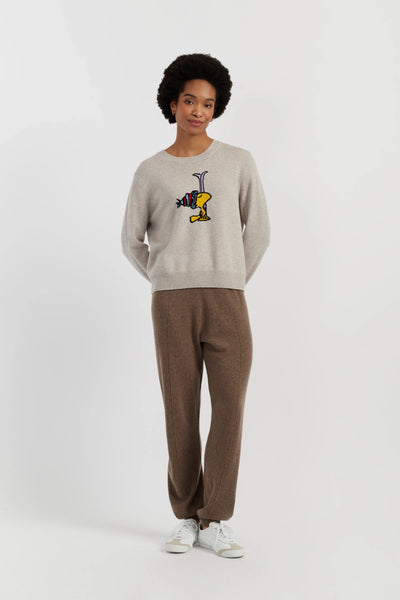 Light-Oatmeal Wool-Cashmere Woodstock Ski Sweater