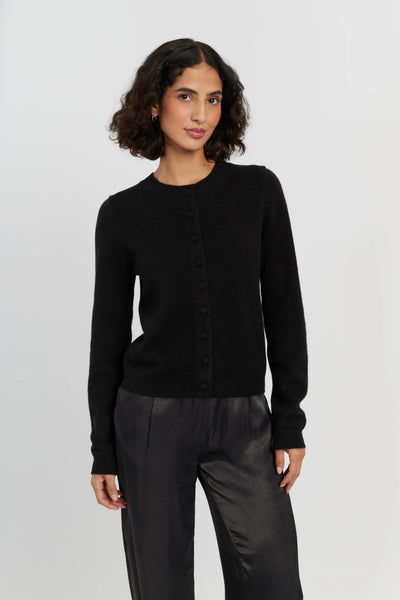 Black Pure Cashmere Camille Cardigan