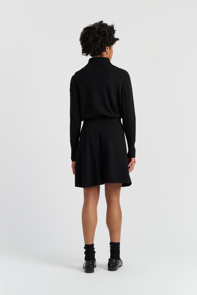 Black Wool-Cashmere Mini Skirt