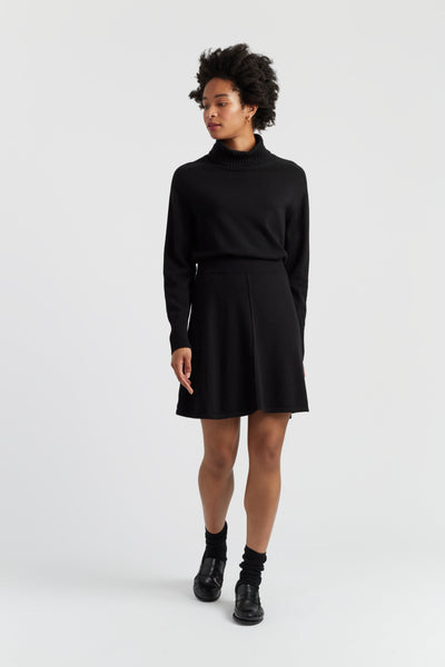 Black Wool-Cashmere Mini Skirt
