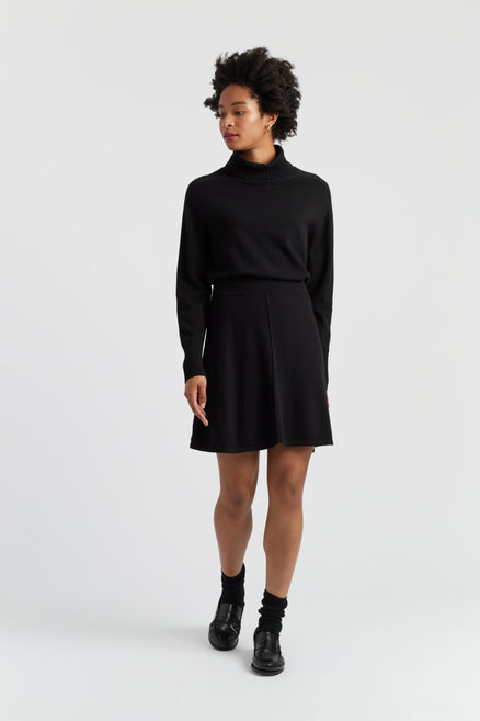 Black Wool-Cashmere Mini Skirt