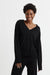 Black Wool-Cashmere V-Neck Sweater