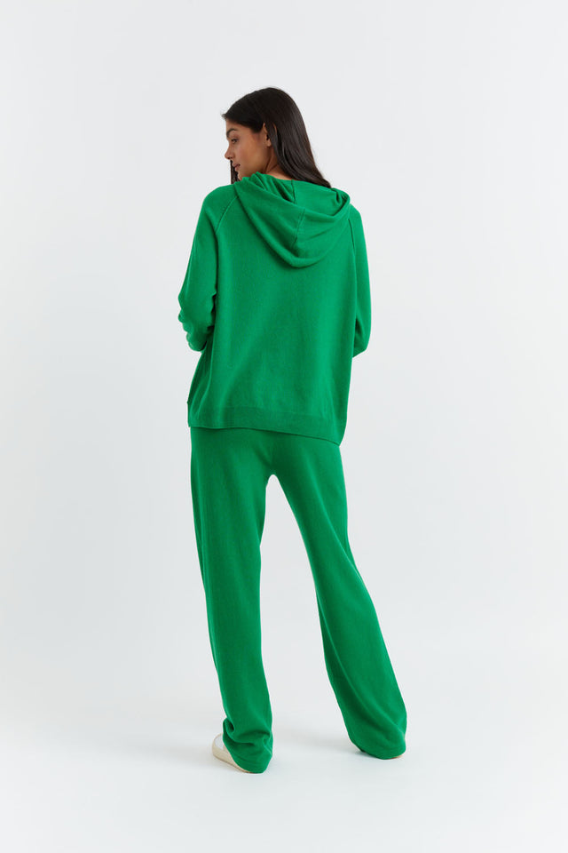 Forest-Green Wool-Cashmere Boxy Hoodie image 3