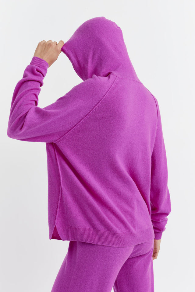 Violet Wool-Cashmere Boxy Hoodie image 3