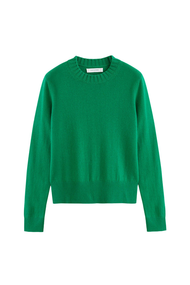 Forest-Green Wool-Cashmere Cropped Sweater image 2