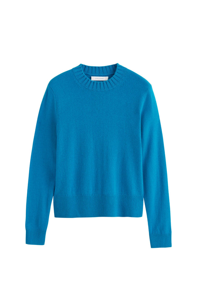 Teal Wool-Cashmere Cropped Sweater image 2