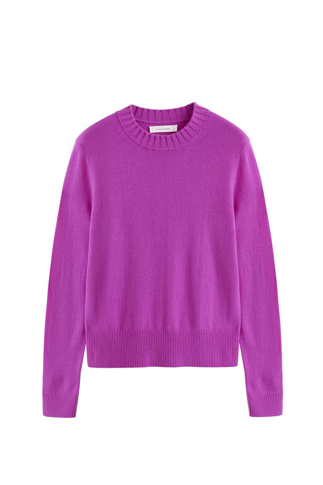 Violet Wool-Cashmere Cropped Sweater image 2
