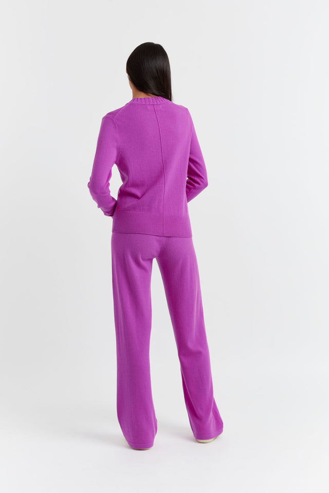 Violet Wool-Cashmere Cropped Sweater image 3