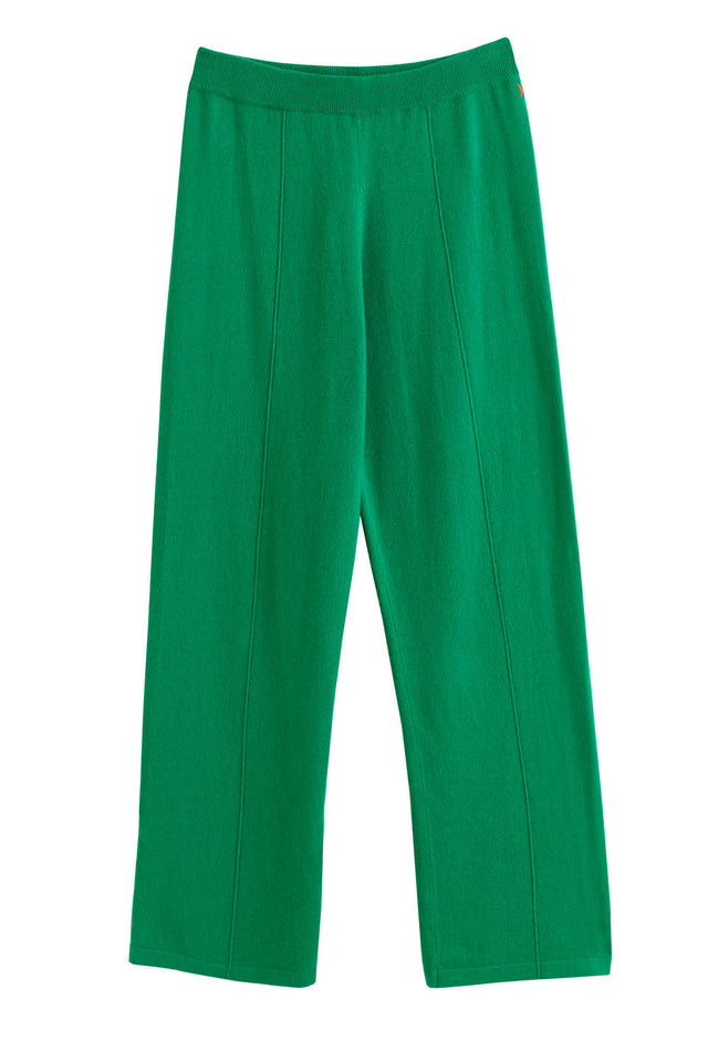 Forest-Green Wool-Cashmere Wide-Leg Track Pants image 2