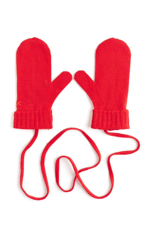 Bright-Red Wool-Cashmere Mittens image 3