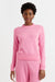 Flamingo-Pink Wool-Cashmere Cropped Sweater