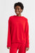Bright-Red Wool-Cashmere Boxy Hoodie