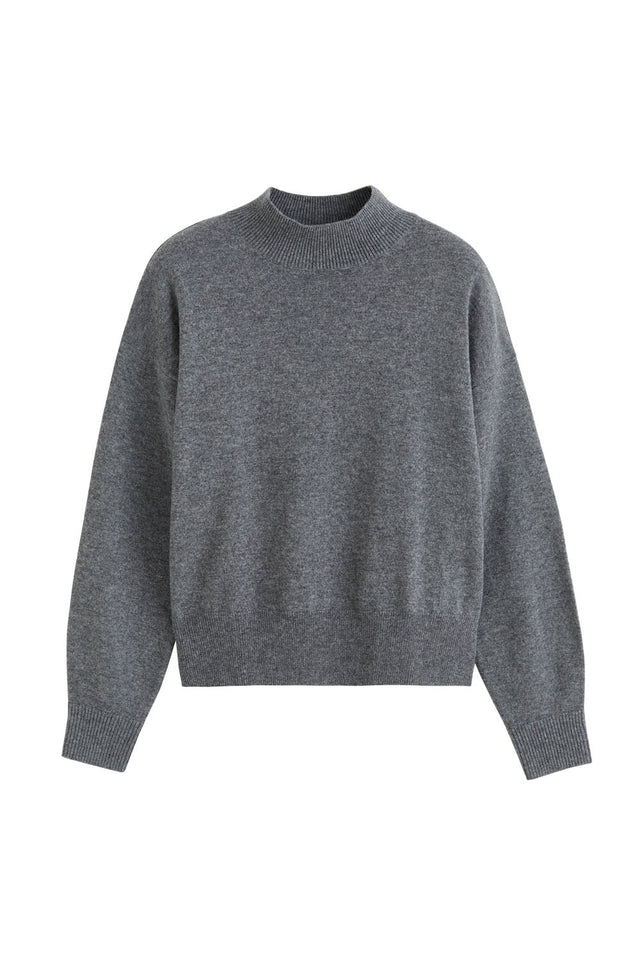 Dark-Grey Wool-Cashmere Bell Sleeve Sweater image 2