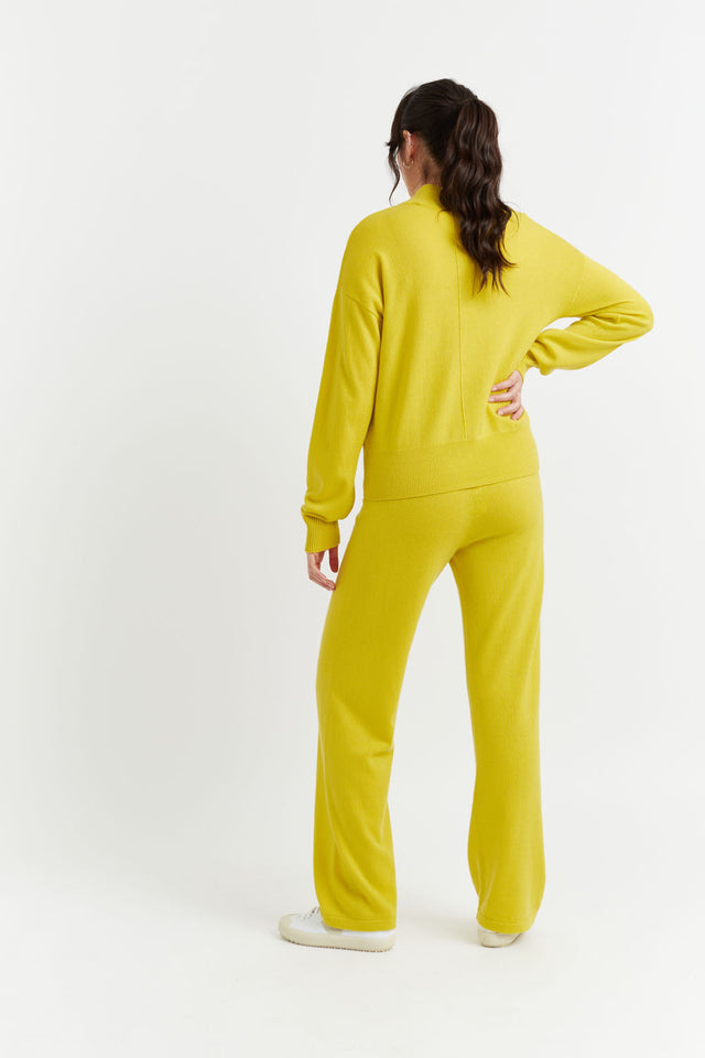 Yellow Wool-Cashmere Bell Sleeve Sweater image 3