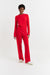 Bright-Red Wool-Cashmere Wide-Leg Track Pants