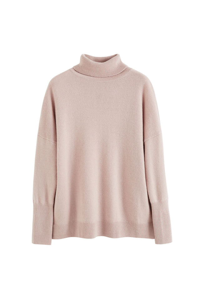 Powder-Pink Cashmere Rollneck Sweater image 2