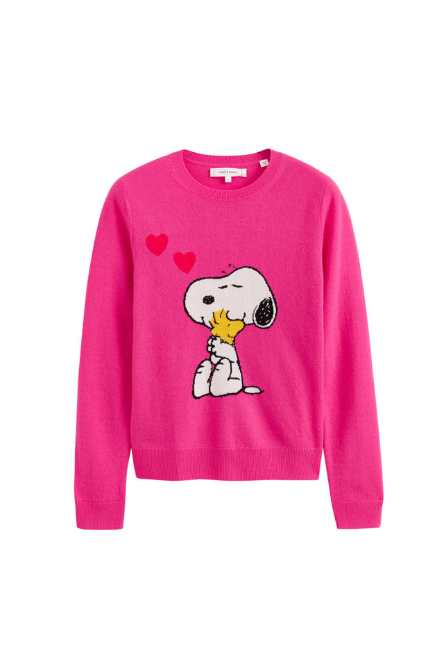 Fuchsia Snoopy Love Wool-Cashmere Sweater image 2