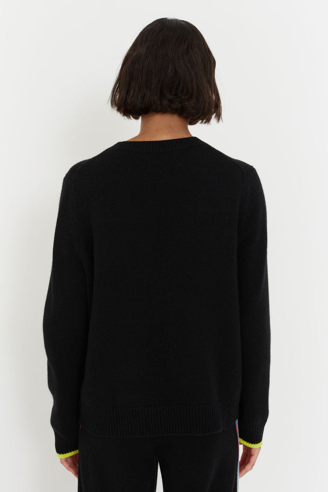 Black Wool-Cashmere Love Sweater image 3
