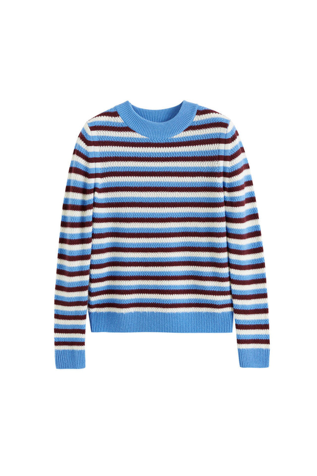 Blue Wool-Cashmere Basket Weave Sweater image 2