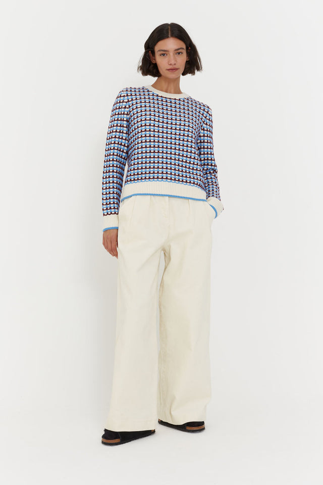 Cream Corduroy Relaxed Trousers image 1