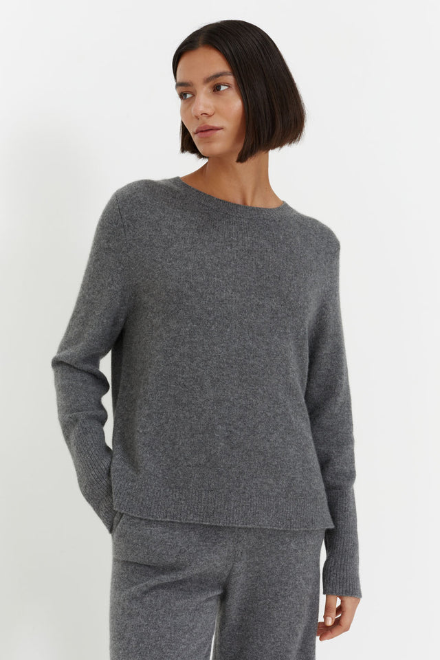 Grey Cashmere Boxy Sweater image 1