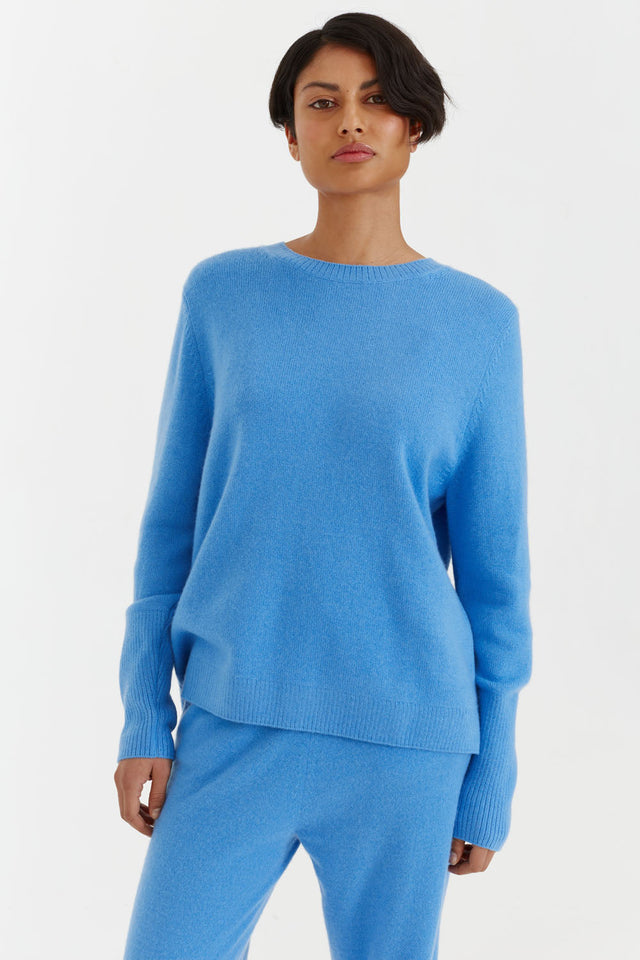 Sky-Blue Cashmere Boxy Sweater image 4