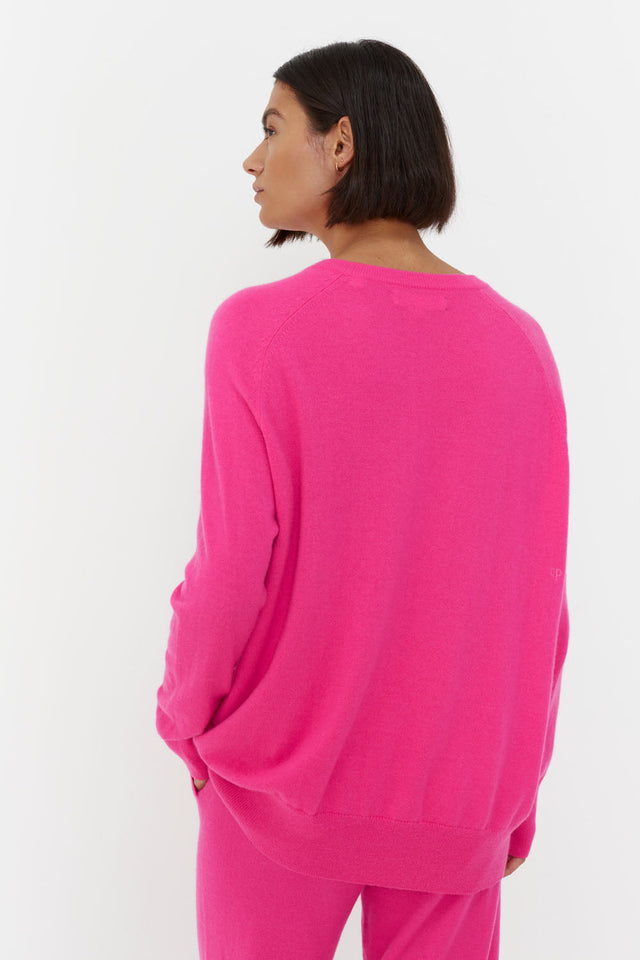 Fuchsia Cashmere Slouchy Sweater image 3