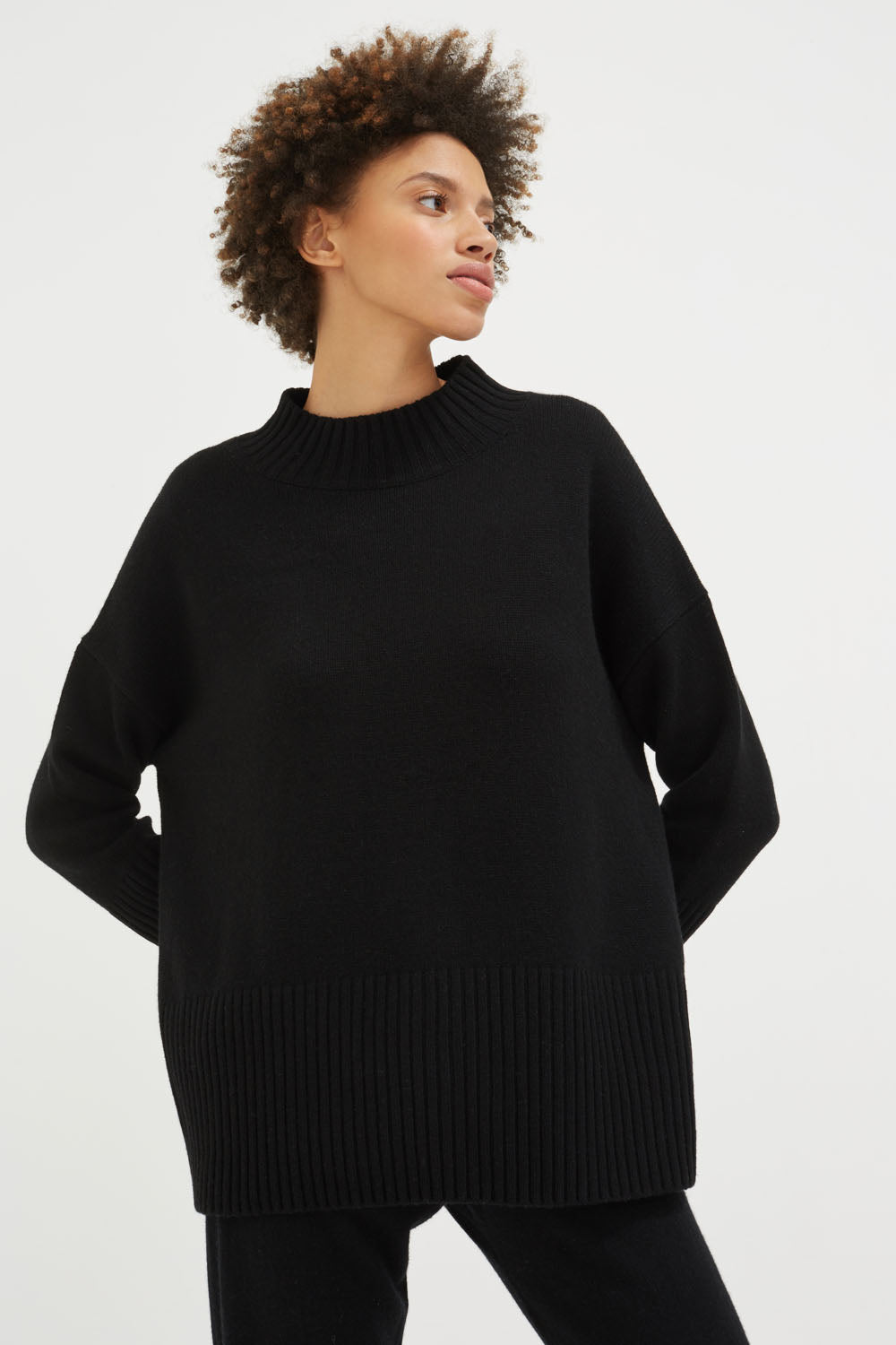 Black Cashmere Comfort Sweater