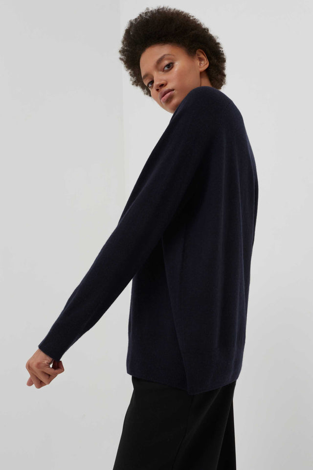 Navy Cashmere Slouchy Sweater image 4