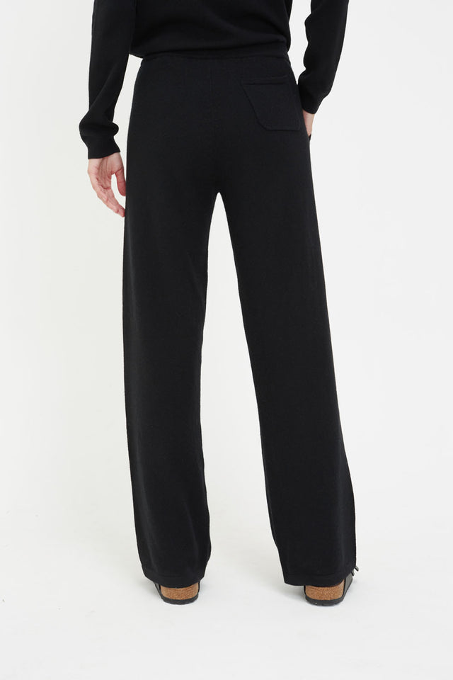 Black Cashmere Wide-Leg Pants image 5